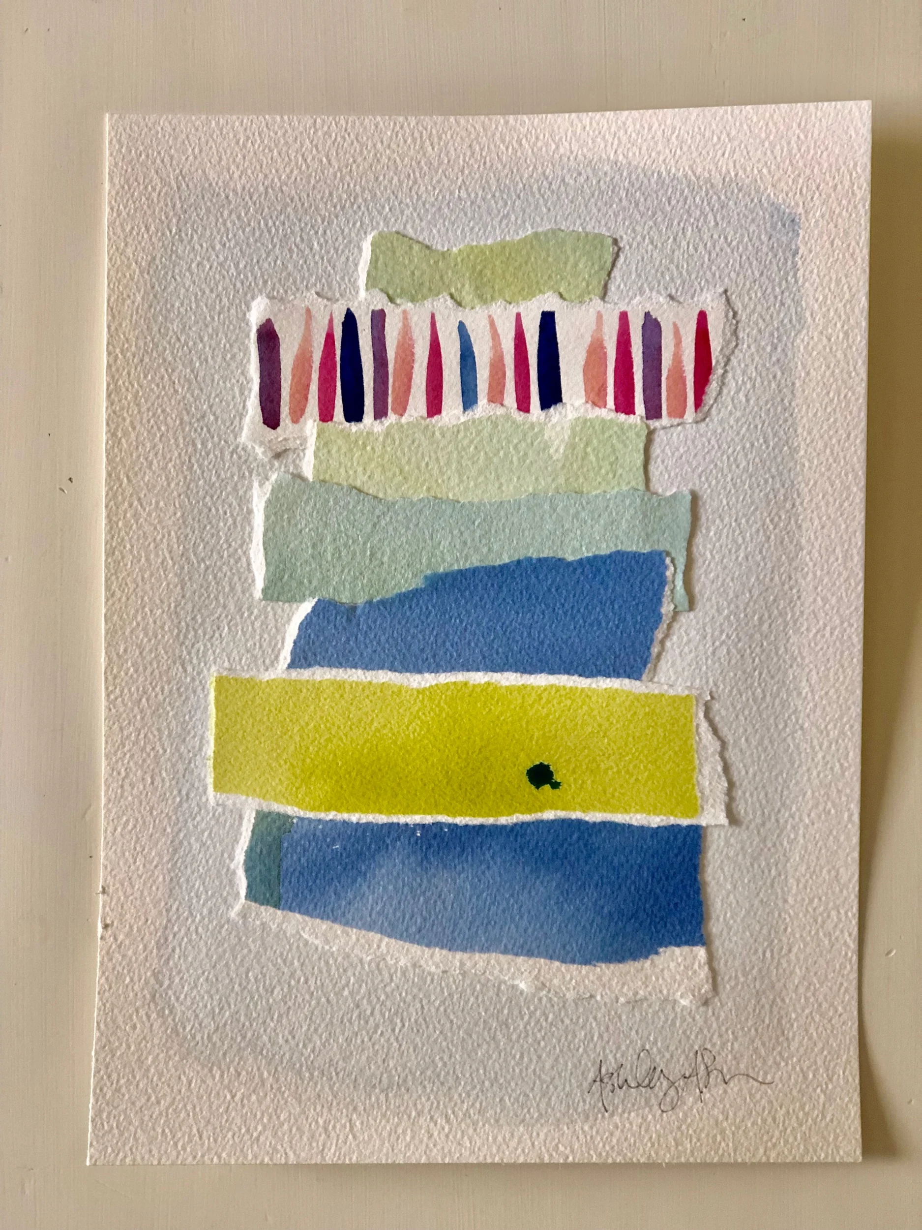 Abstract watercolor collage