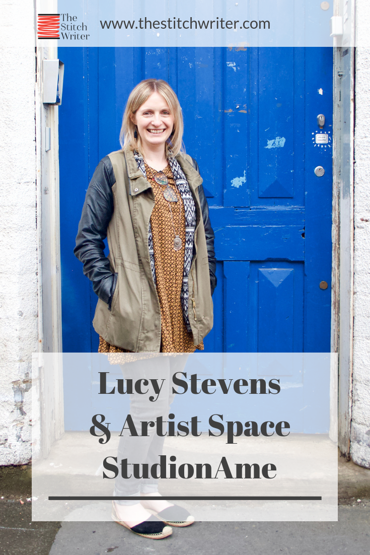 Lucy Stevens at the front door of StudionAme, Leicester