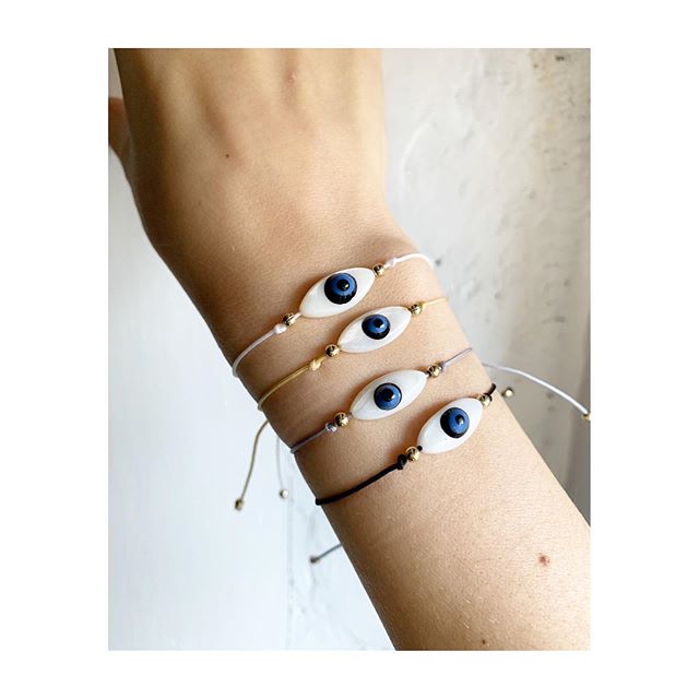 Protected. 🧿
&bull;
&bull;
&bull;
on sale. $10 || shop now :
www.matimatistudio.com
&bull;
&bull;
&bull;
&bull;
&bull;
&bull;
#armparty #stacks #summerdreams
#bracelets #evileye #protected
#goodvibesonly #goodvibetribe
#white #blue #sand #sea
#tasse