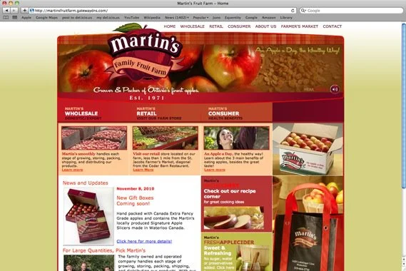 Martin’s Fruit Farm Website Content