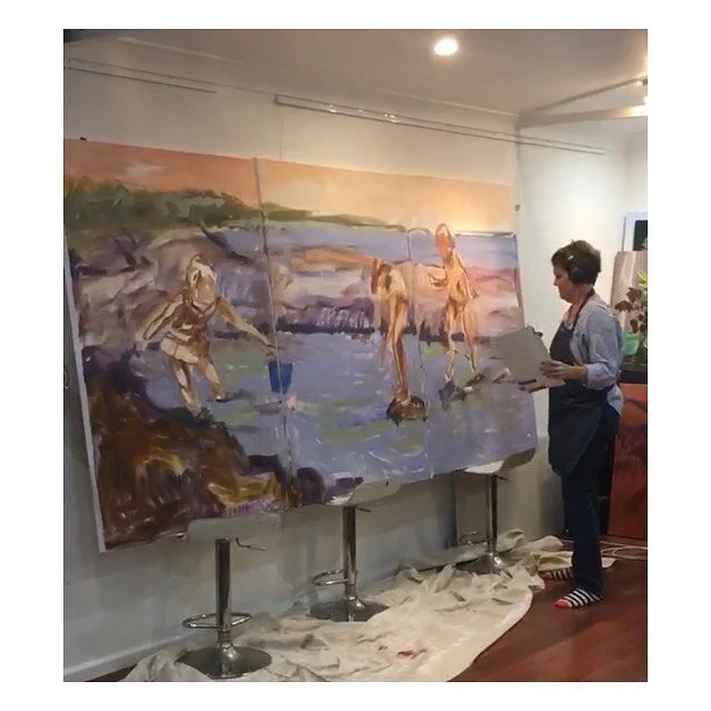 I don&rsquo;t feature in my insta feed too often ...because ...well...it just feels weird to post selfies (maybe it&rsquo;s a generation thing).. but this photo was a sneaky capture by Chris and I am painting a commission for a dear friend who is abo