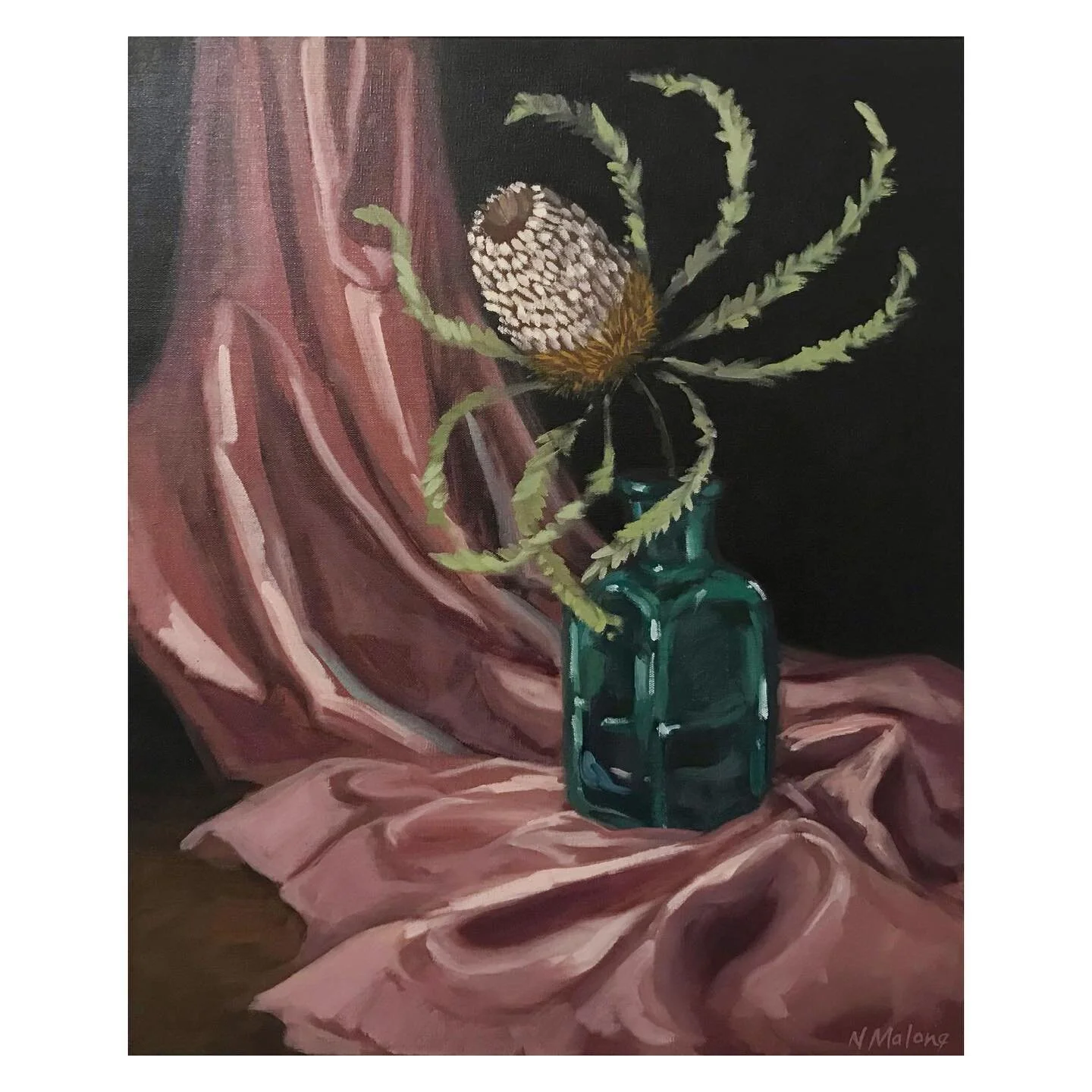 On the count down to the @grammarartshow! This banksia will be on show and available 🤗 

.
#grammarartshow #toowoomba #toowoombaregion #whatsonbrisbane #oilpaintings #paintingsforsale #brisbanedaytrips #australianartist #australianart #banksia