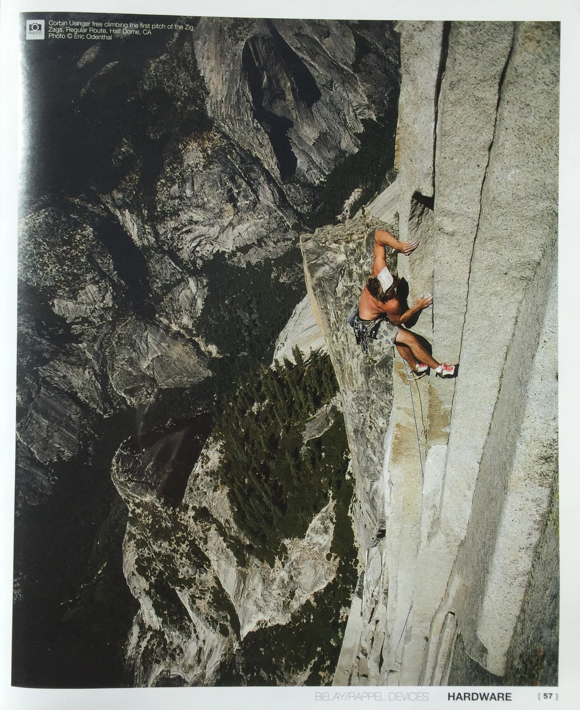 LIBERTY MOUNTAIN CATALOG CLIMBER | CORBIN USINGER PHOTO | ERIC ODENTHAL REGULAR ROUTE | HALF DOME | YOSEMITE