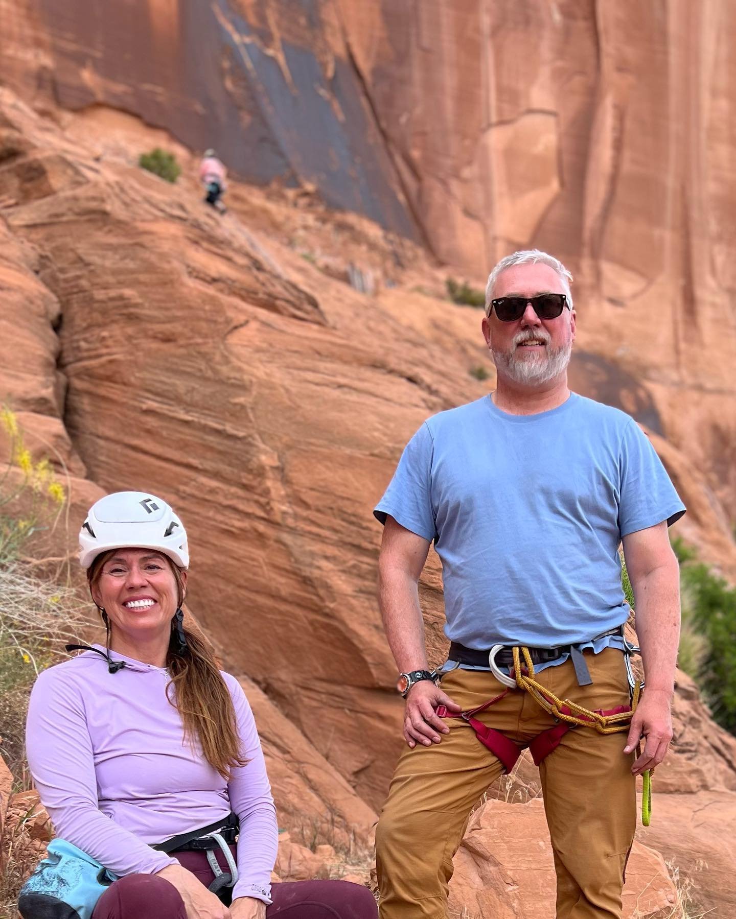 Some fun days working around interesting weather patterns, finding dry rock and enjoying desert sandstone pitches with Tara and Chris. #moabisthebest #bestofmoab #dreamtrips #moabrockclimbing #desertsandstone #portrait #moab #funeveryday
