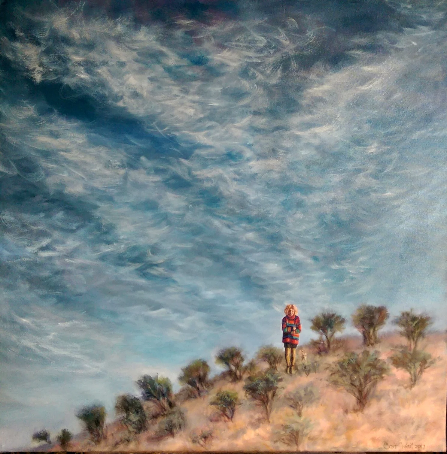 Self Portrait, Beltana 2018 oil on canvas, 76cm x 76 cm $600