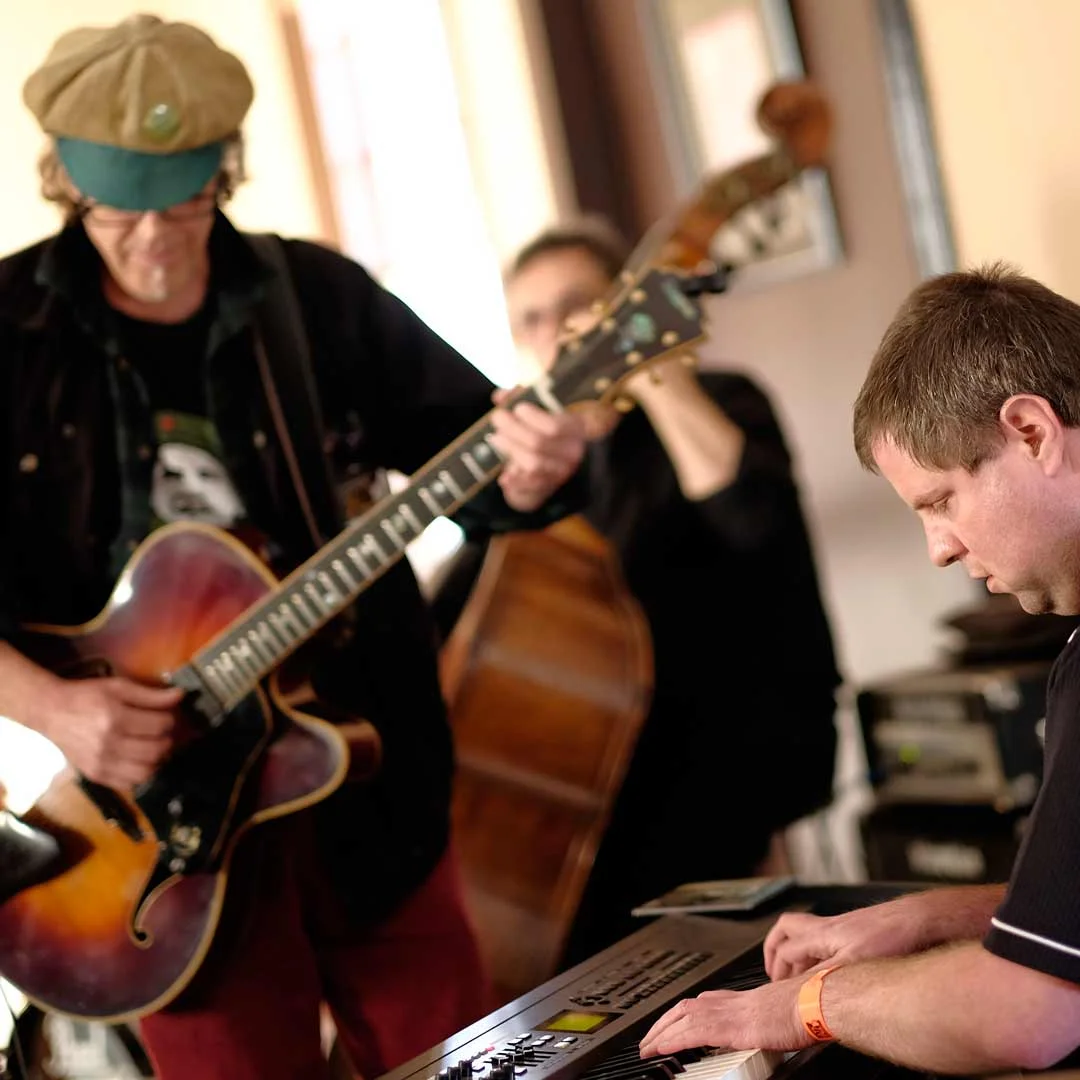 Guitarist, double-bass player and drummer