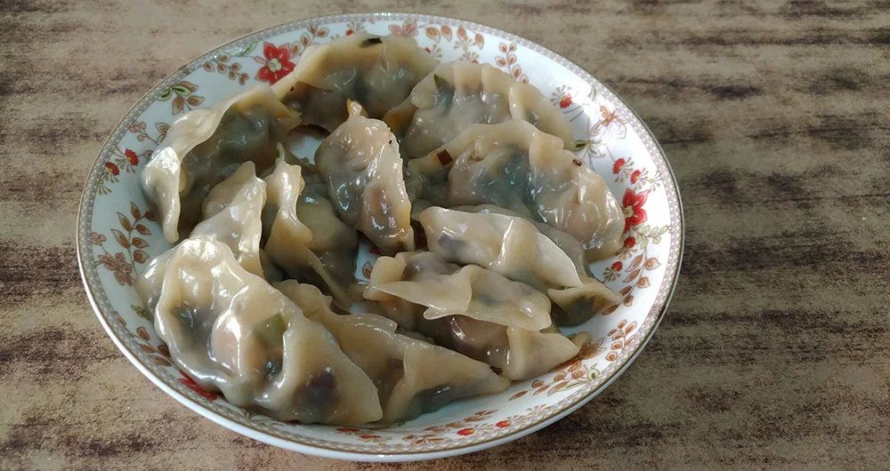 蕎菜口感爽脆,味道帶點蔥的辛辣,非常適合作餃子的餡料。