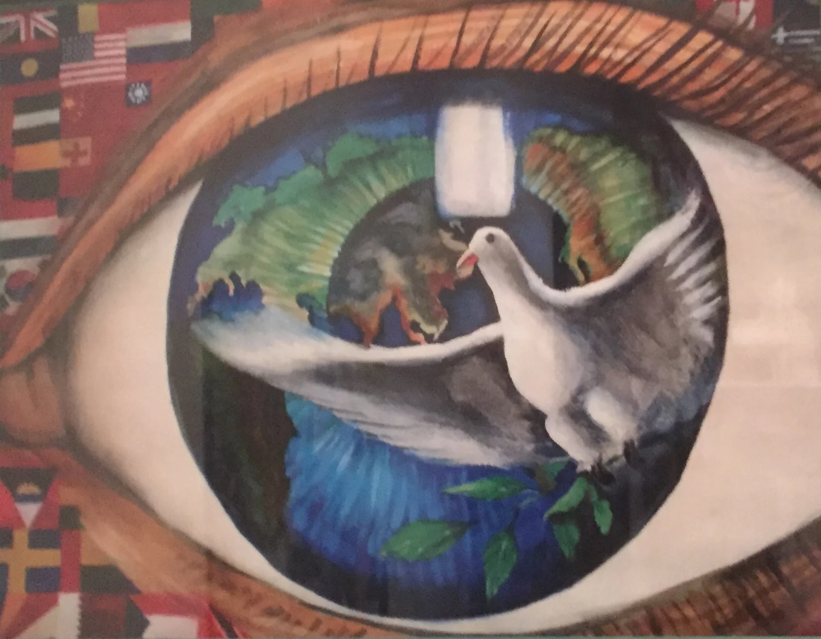 World Peace, Colored Pencils and Markers on Watercolor