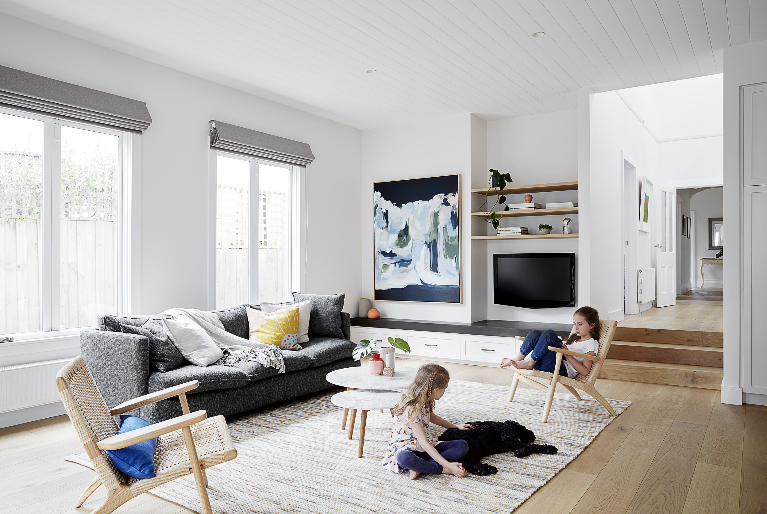 The brief was for a bright family home that celebrated the original features of the house and had connections to the rear garden.
