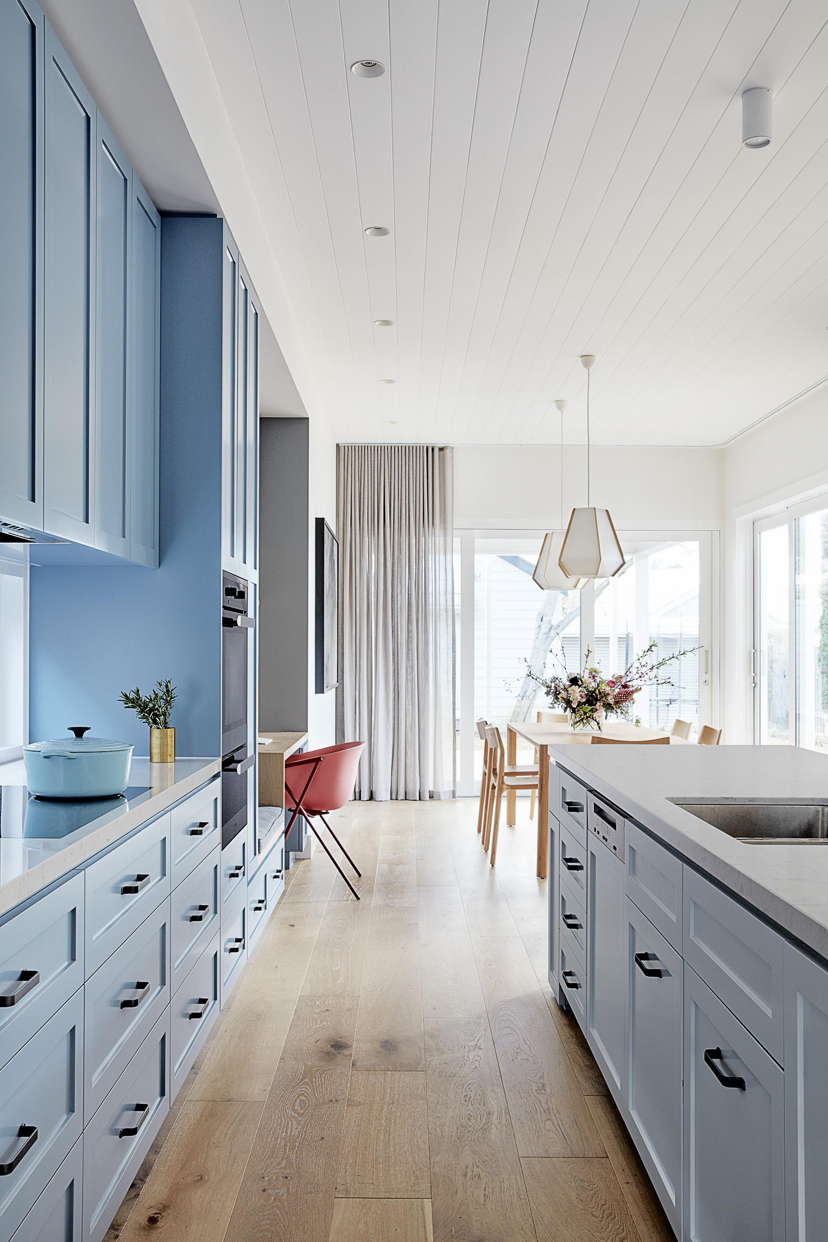 Cabinetry was especially important, and they weren’t shy of colour or detail!