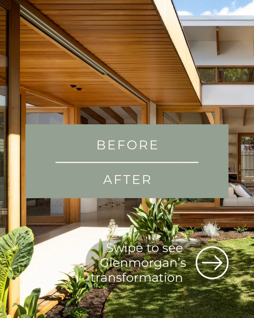 ⏪ BEFORE + AFTER ⏩

Glenmorgan began as a south-facing home with limited access to light and a weak connection to its garden setting.

By reorienting the plan around a north-facing courtyard, the project unlocks natural light deep within the home and