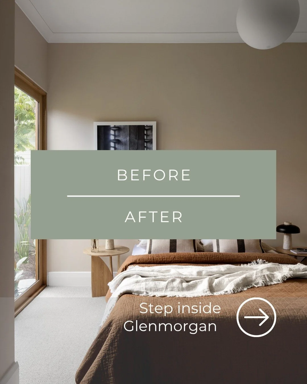 ⏪ BEFORE + AFTER ⏩

Within the new living spaces of Glenmorgan, raked ceilings and exposed timber beams define volume and rhythm, while carefully placed highlight windows bring light into the depth of the plan and frame views to the surrounding lands