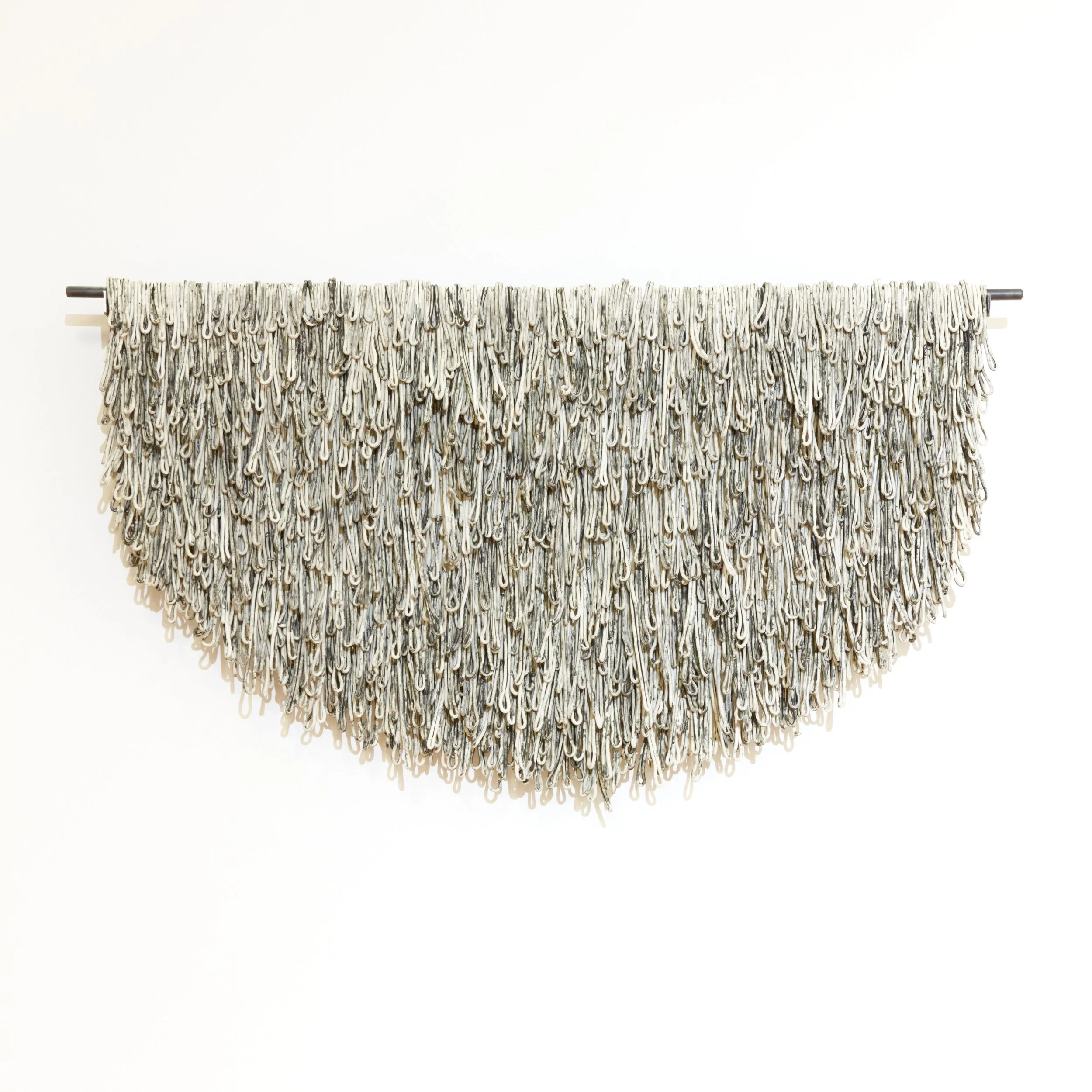   Retrices (Mockingbird) , glazed porcelain on canvas 