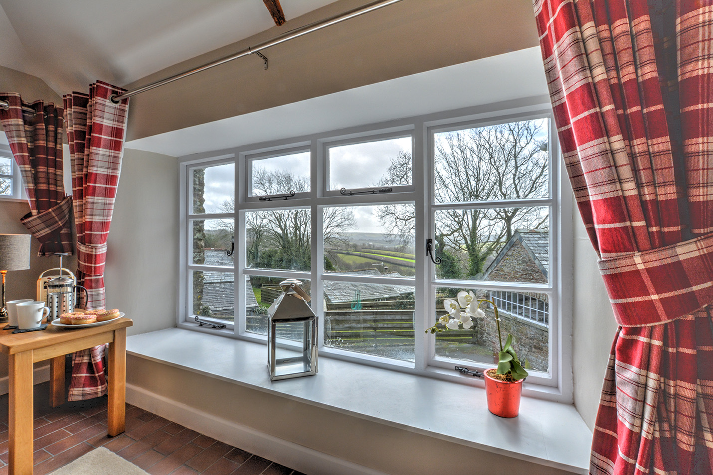 The view from Goosehill luxury self catering converted barn holiday cottage at Penrose Burden in North Cornwall.jpg