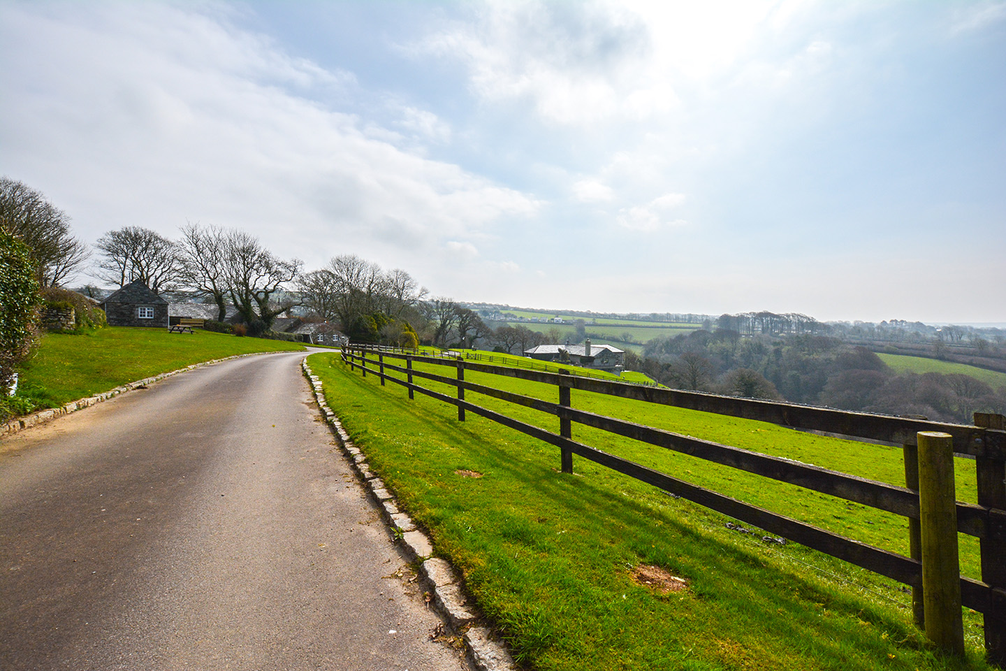 The driveway at Penrose Burden luxury self catering holiday cottage in North Cornwall near Bodmin Moor.jpg