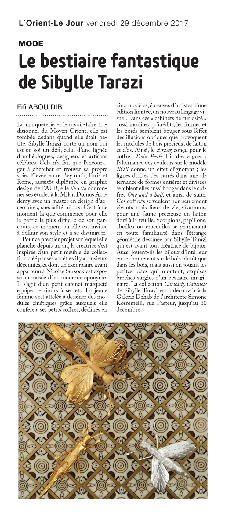 l’orient le jour 29.12.2017