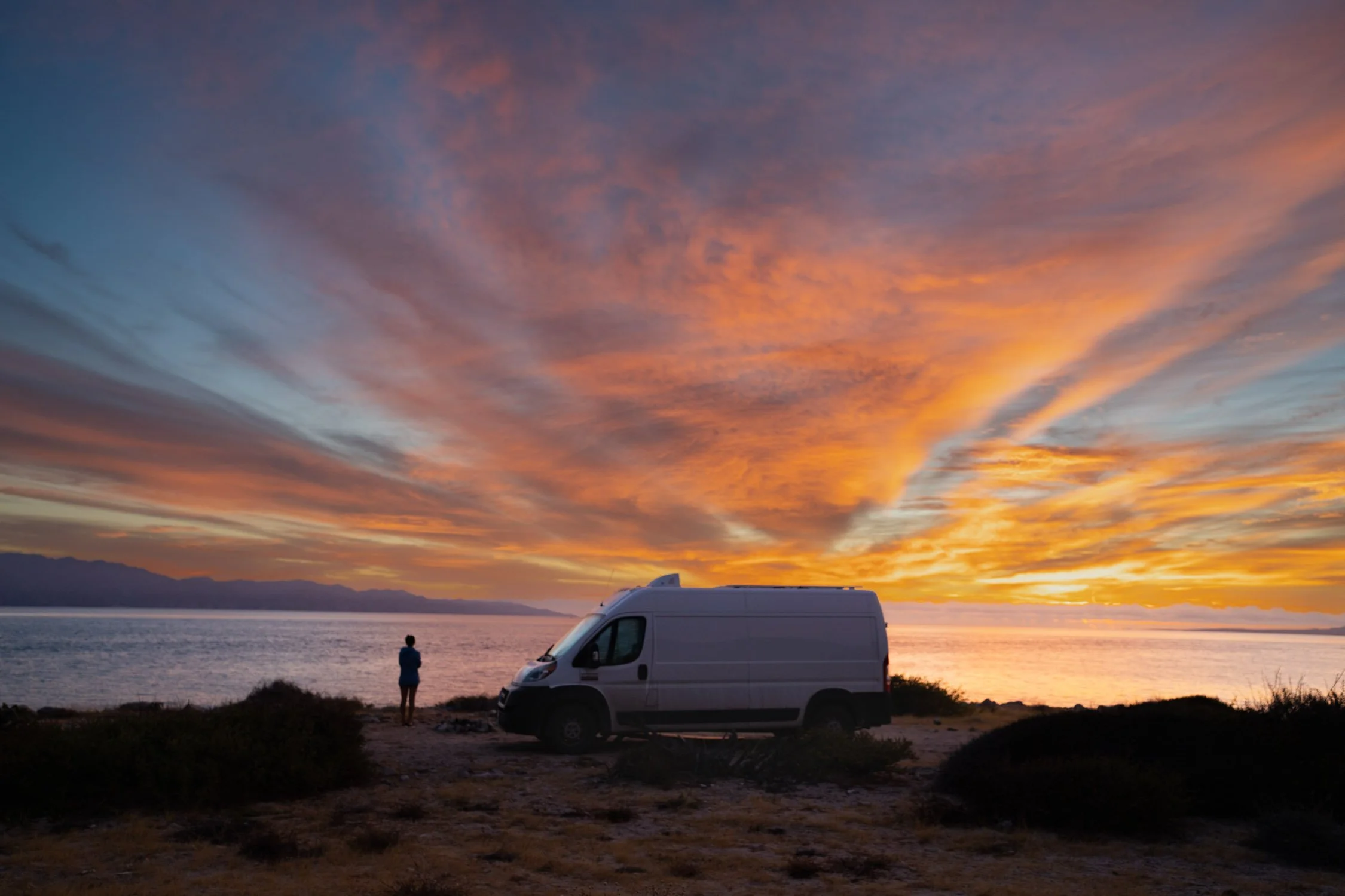 Soaking in the sunrise along the east cape of Baja.
