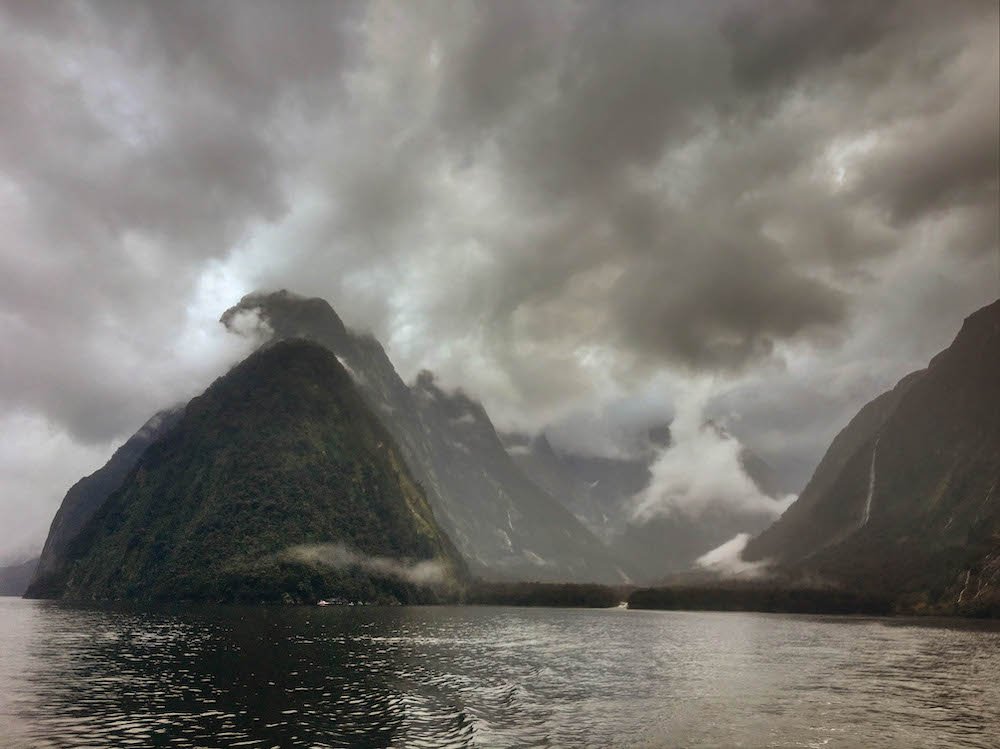 Milford sound from a boat