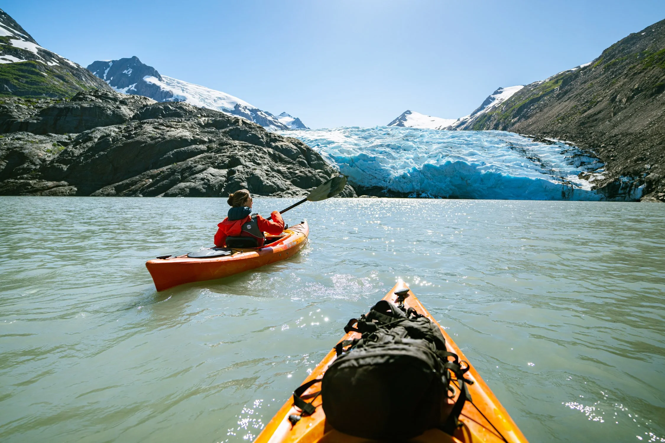 Kayaking to Portage Glacier in Alaska