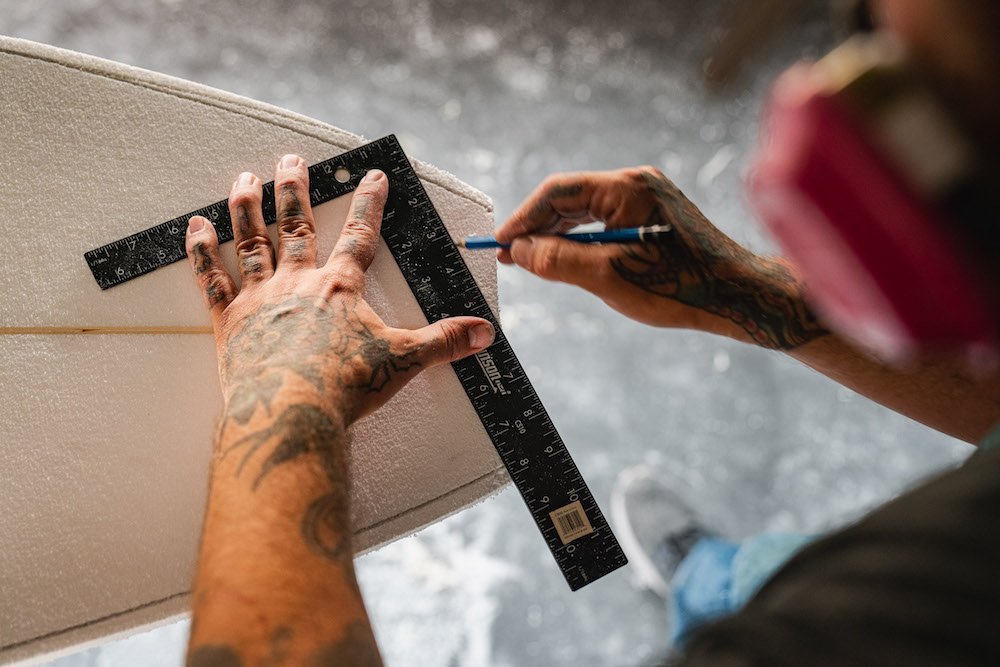 Tyler Locus surfboard shaping in Santa Cruz, CA