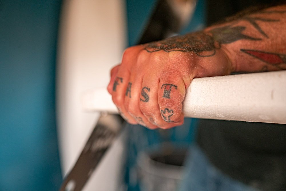 Tyler Locus surfboard shaping in Santa Cruz, CA