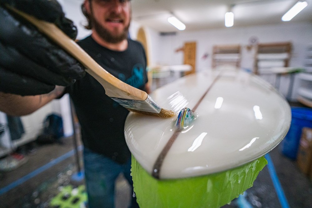 Tyler Locus surfboard shaping in Santa Cruz, CA
