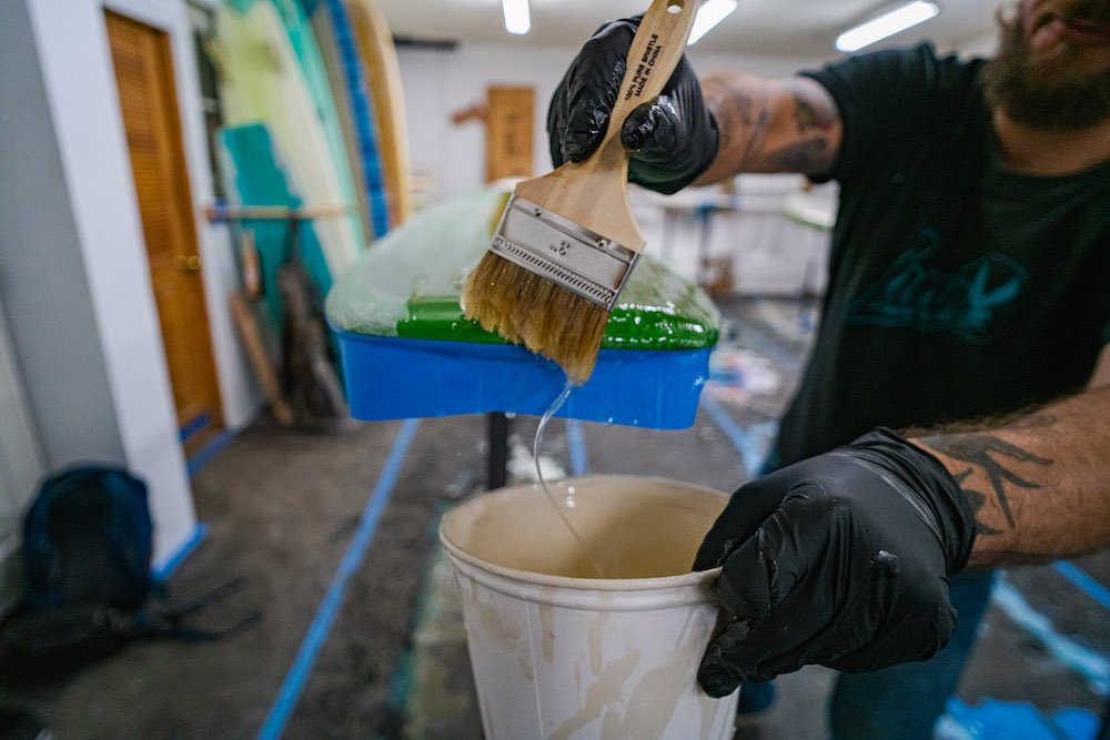 Tyler Locus surfboard shaping in Santa Cruz, CA