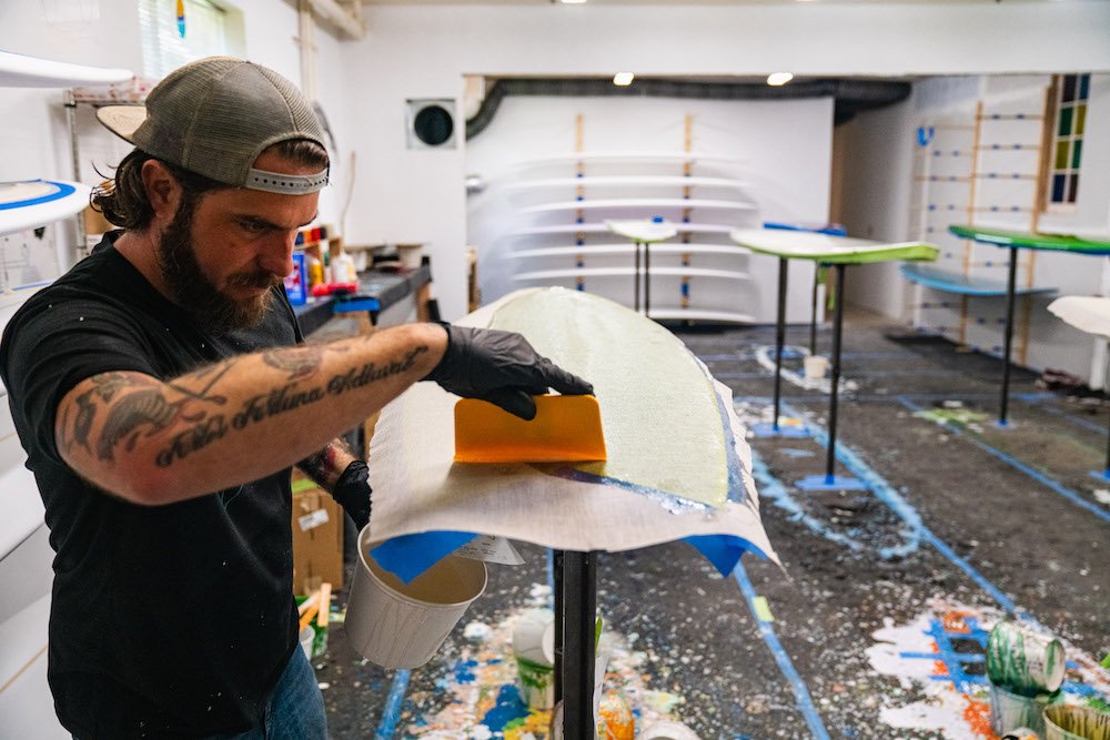 Tyler Locus surfboard shaping in Santa Cruz, CA