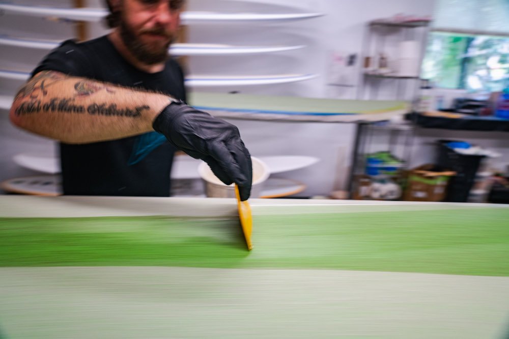 Tyler Locus surfboard shaping in Santa Cruz, CA