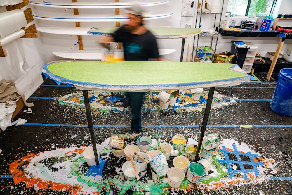 Tyler Locus surfboard shaping in Santa Cruz, CA