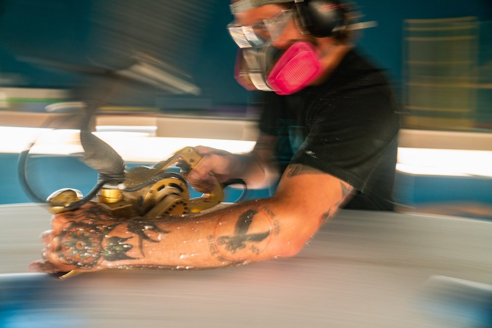 Tyler Locus surfboard shaping in Santa Cruz, CA