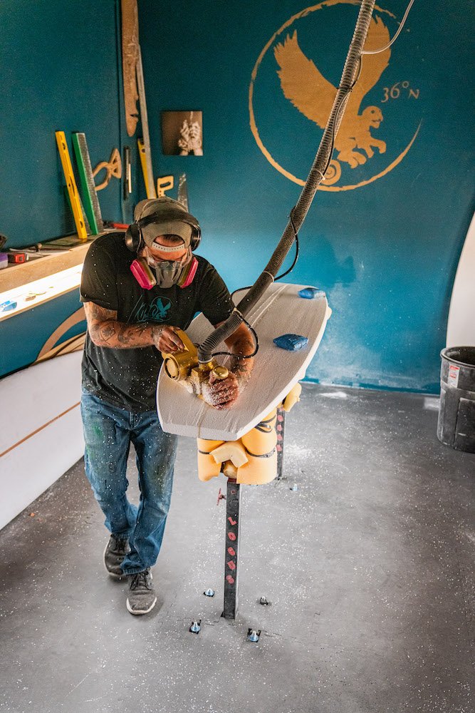 Tyler Locus surfboard shaping in Santa Cruz, CA