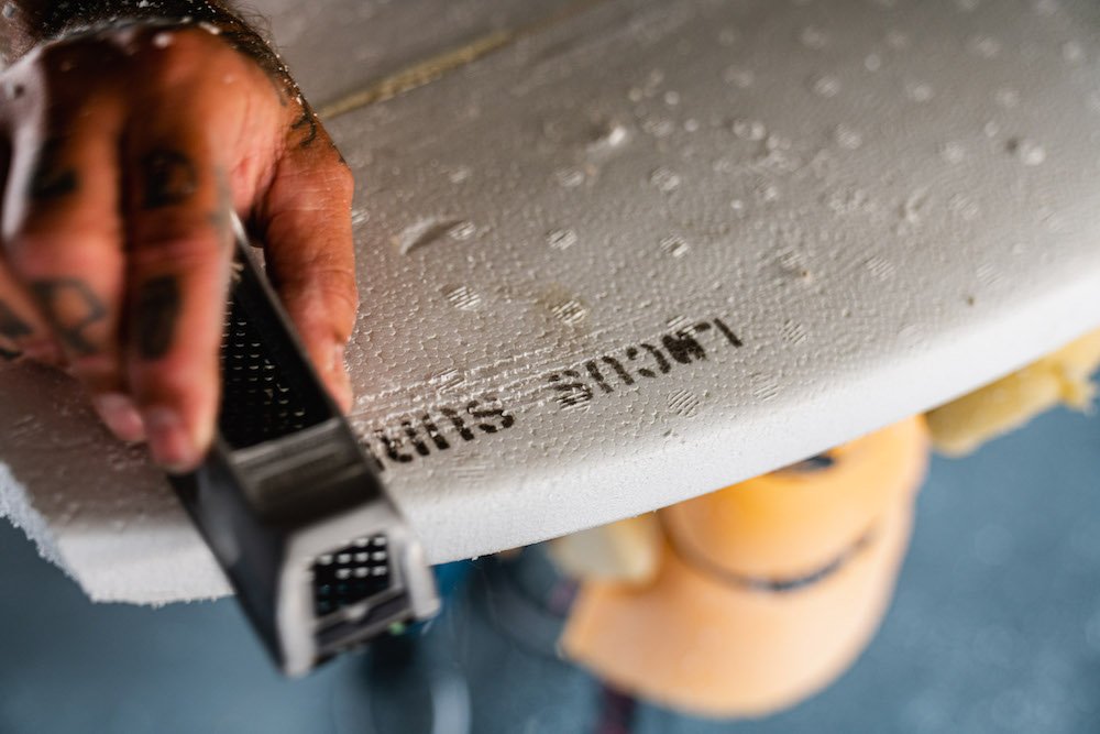 Tyler Locus surfboard shaping in Santa Cruz, CA