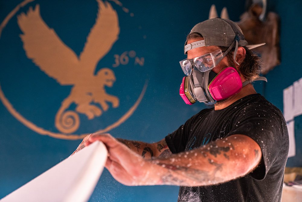 Tyler Locus surfboard shaping in Santa Cruz, CA