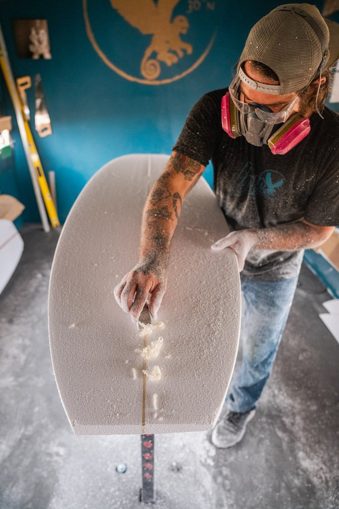 Tyler Locus surfboard shaping in Santa Cruz, CA
