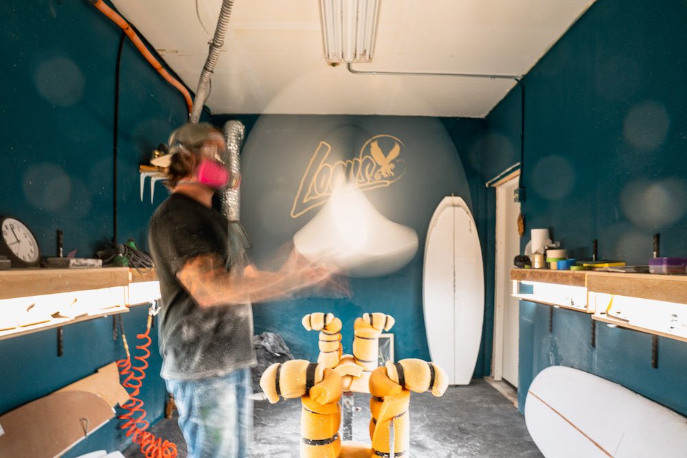 Tyler Locus surfboard shaping in Santa Cruz, CA