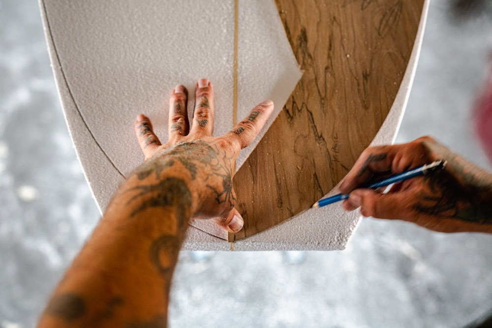 Tyler Locus surfboard shaping in Santa Cruz, CA
