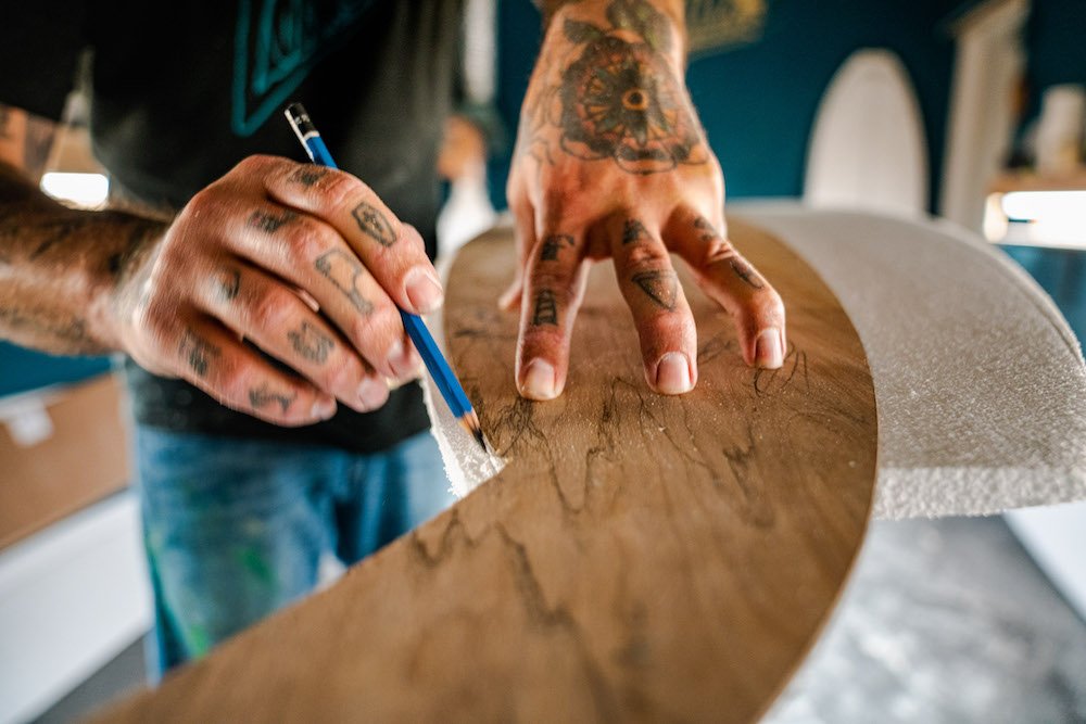 Tyler Locus surfboard shaping in Santa Cruz, CA