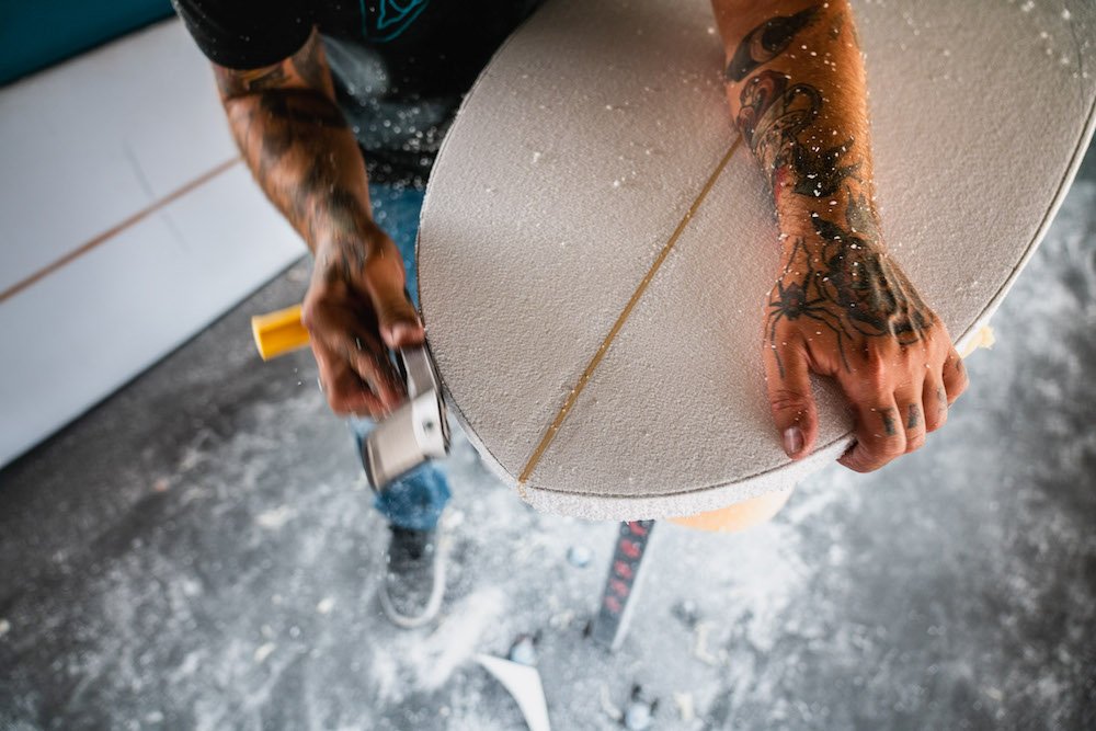 Tyler Locus surfboard shaping in Santa Cruz, CA