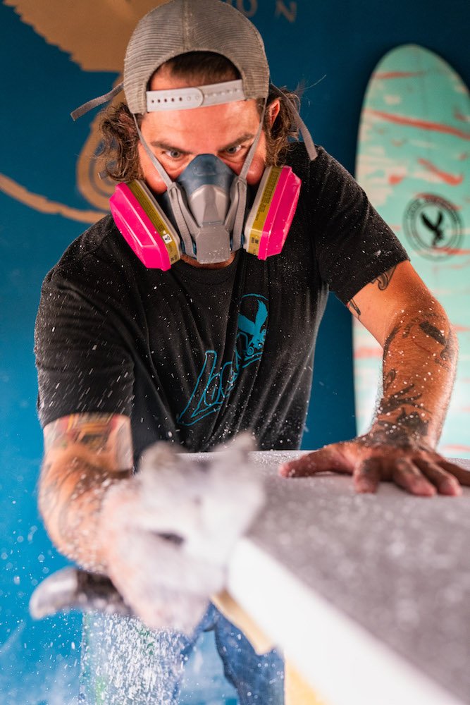 Tyler Locus surfboard shaping in Santa Cruz, CA