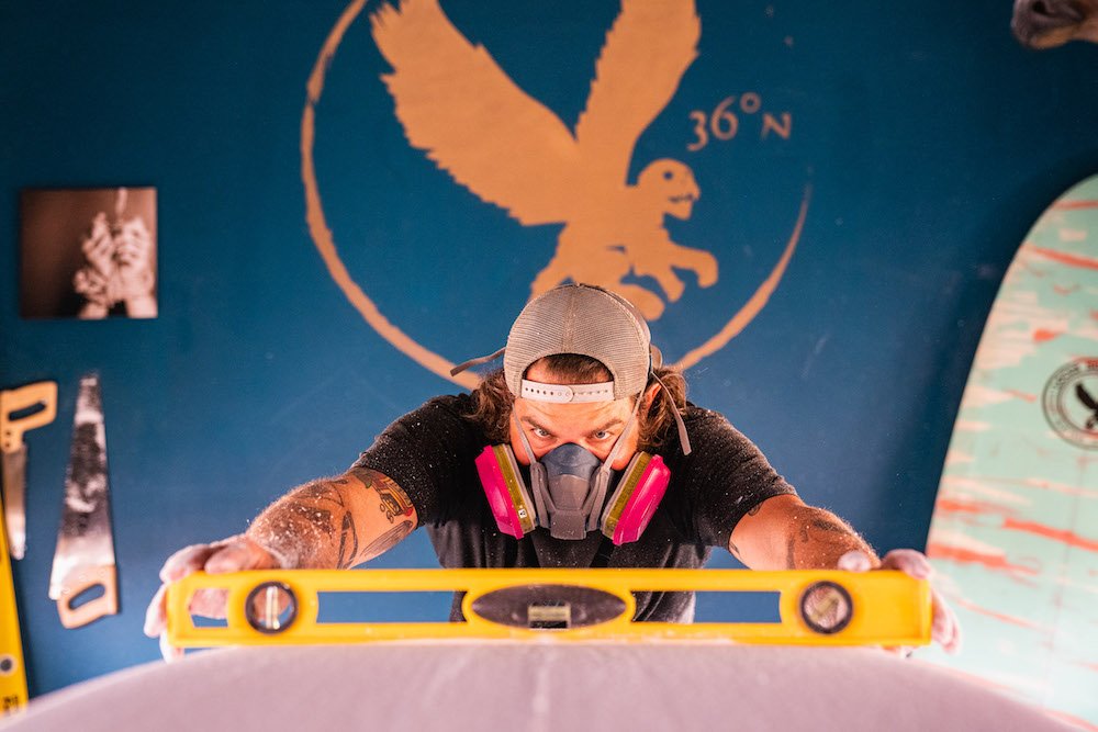 Tyler Locus surfboard shaping in Santa Cruz, CA