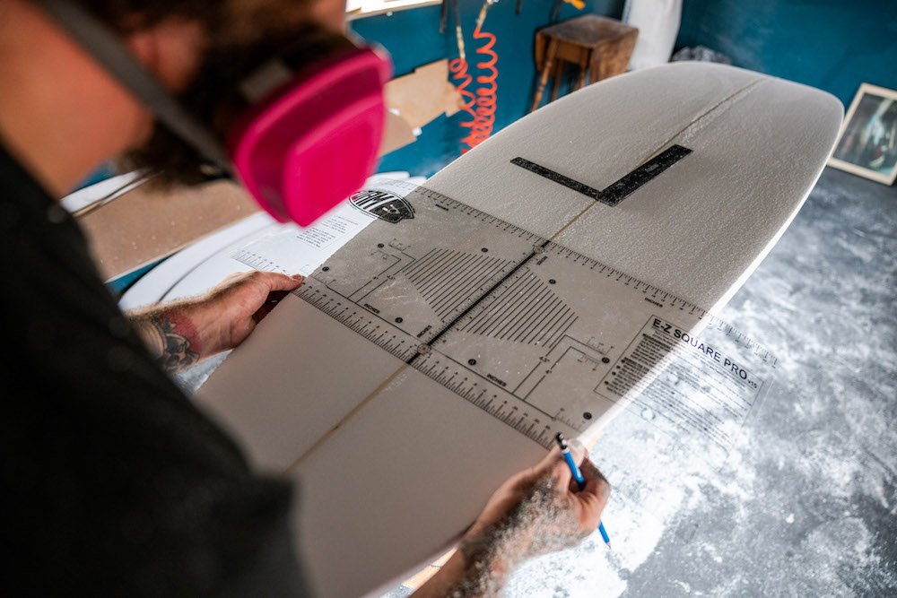 Tyler Locus surfboard shaping in Santa Cruz, CA