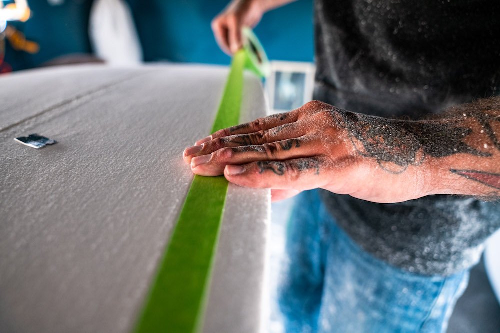 Tyler Locus surfboard shaping in Santa Cruz, CA