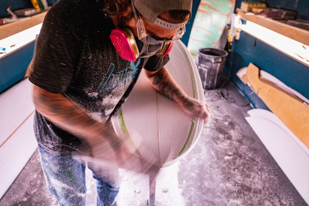 Tyler Locus surfboard shaping in Santa Cruz, CA