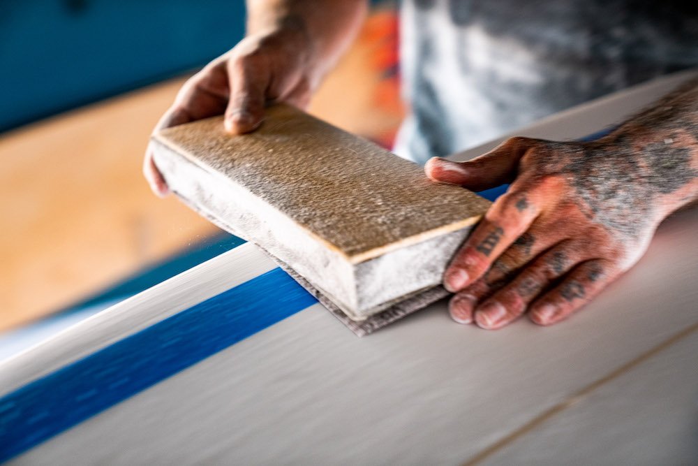 Tyler Locus surfboard shaping in Santa Cruz, CA