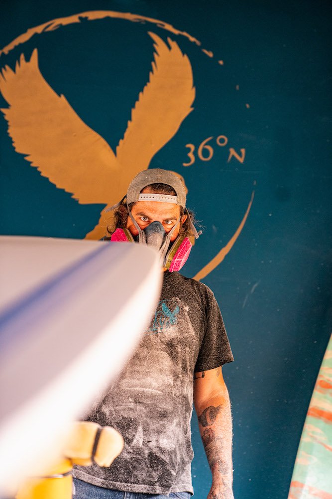Tyler Locus surfboard shaping in Santa Cruz, CA