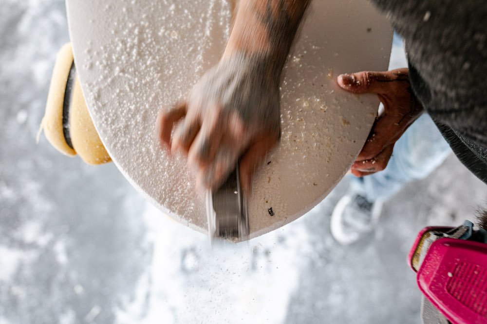 Tyler Locus surfboard shaping in Santa Cruz, CA
