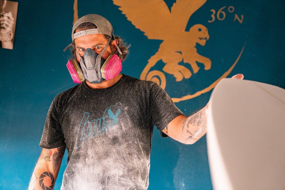 Tyler Locus surfboard shaping in Santa Cruz, CA