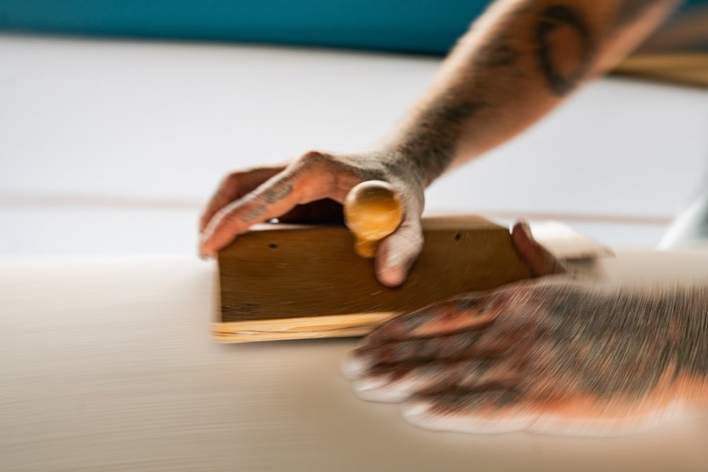 Tyler Locus surfboard shaping in Santa Cruz, CA