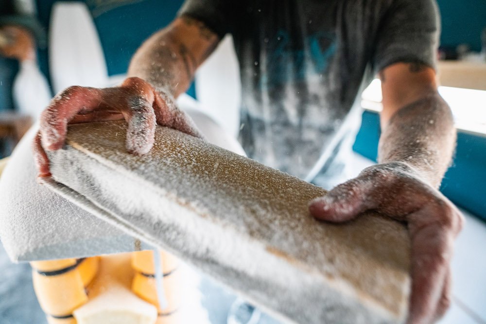 Tyler Locus surfboard shaping in Santa Cruz, CA